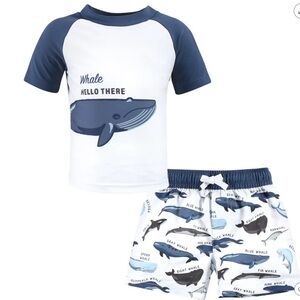 Hudson’s Bay Baby Boy Swim Rashguard Set, Whale Hello There Size 18 Mos